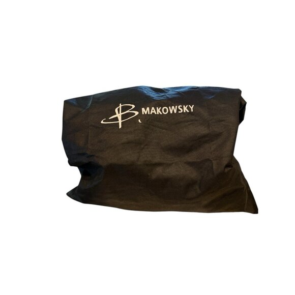 B Makowsky HIbiscus Silver Tone Oslo Medium Satchel w/Dust Bag NWT MSRP 248 FLAW - Picture 12 of 13